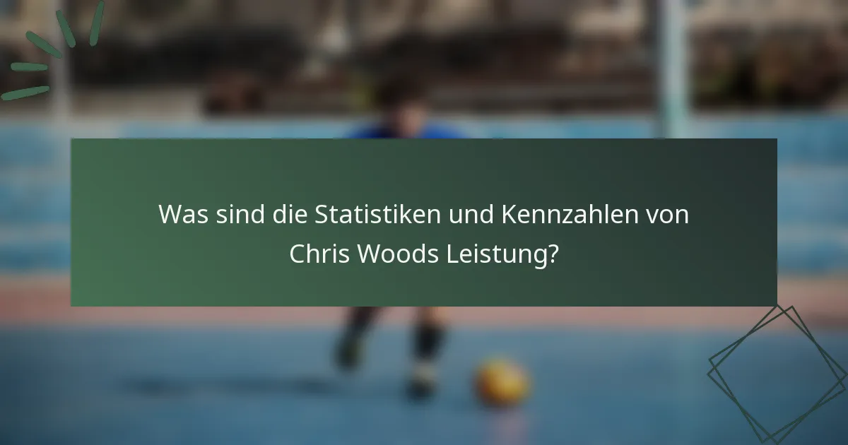 Was sind die Statistiken und Kennzahlen von Chris Woods Leistung?